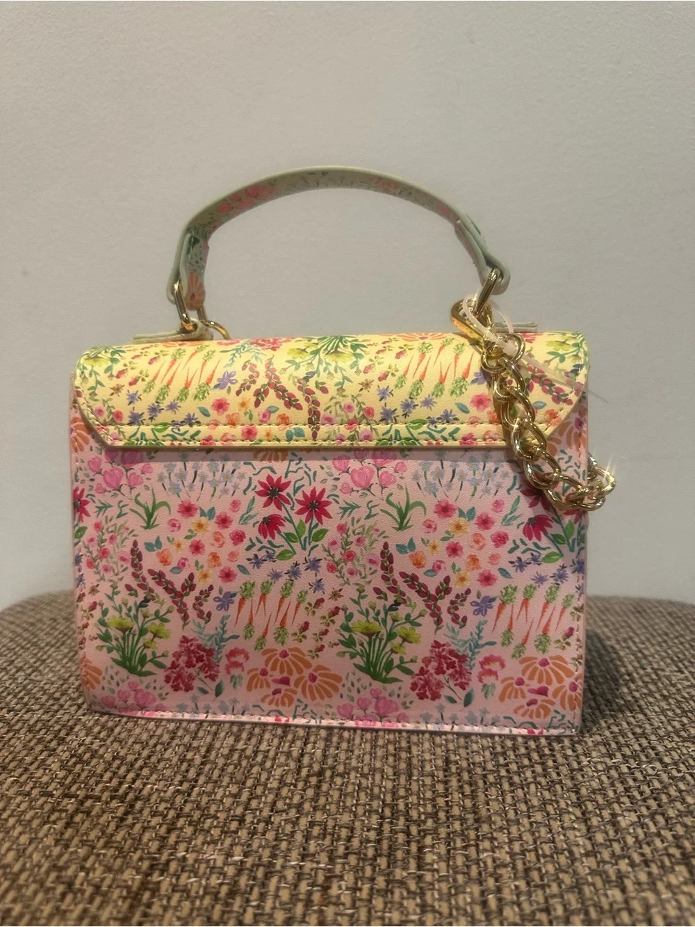 NWT Betsey Johnson Floral Garden Top-Handle Crossbody Bag | Basket Charms
